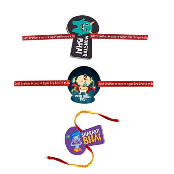 Printed Acrylic Kid Rakhi Set of 3 for Brother |Raskhabandhan Special