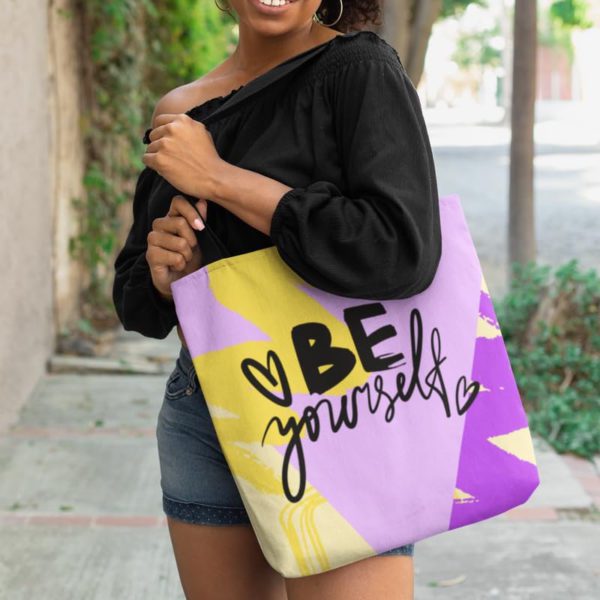 Be Yourself Waterproof Tote Bag with Zipper