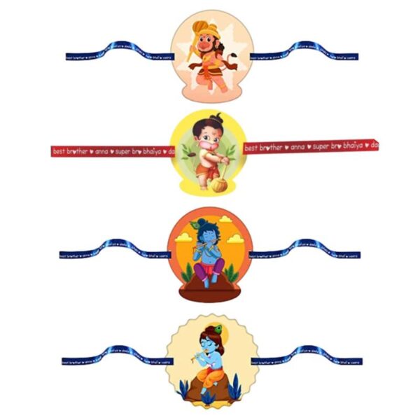 Printed Religious Rakhi Set of 4 |Raskhabandhan Special