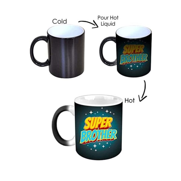 YaYa Cafe Rakhi Chocolates Gift Combo for Brother, Super Brother Mug, Coaster, Rakhi with 5 pcs Dairy Milk Chocolates, Tilak