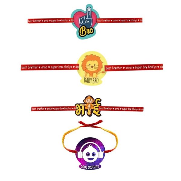 Printed Acrylic Rakhi Set of 4 for Brother |Raskhabandhan Special