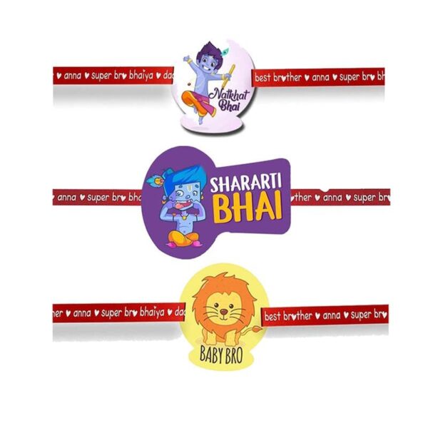Printed Acrylic Kid Rakhi Set of 3 for Brother |Raskhabandhan Special