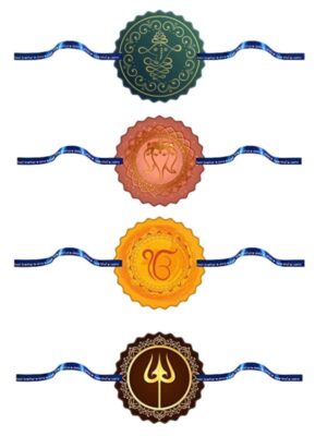 Printed Religious Rakhi Set of 4 |Raskhabandhan Special