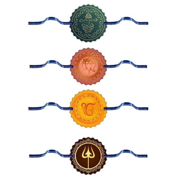 Printed Religious Rakhi Set of 4 |Raskhabandhan Special
