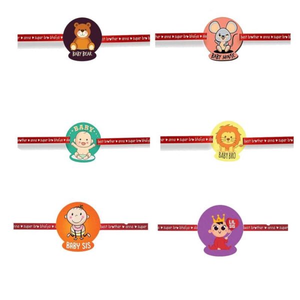 Printed Acrylic Rakhi Set of 6 for Brother & Sister|Raskhabandhan Special