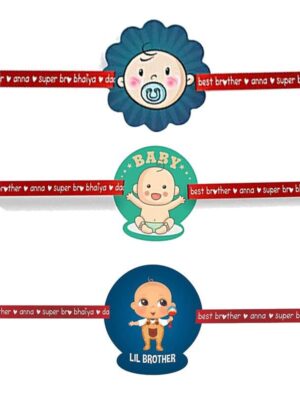 Printed Acrylic Kid Rakhi Set of 3 for Brother |Raskhabandhan Special