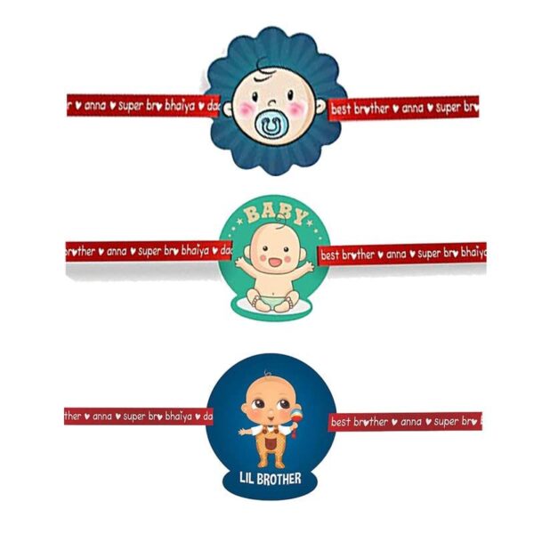 Printed Acrylic Kid Rakhi Set of 3 for Brother |Raskhabandhan Special