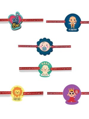 Printed Acrylic Rakhi Set of 6 for Brother & Sister|Raskhabandhan Special