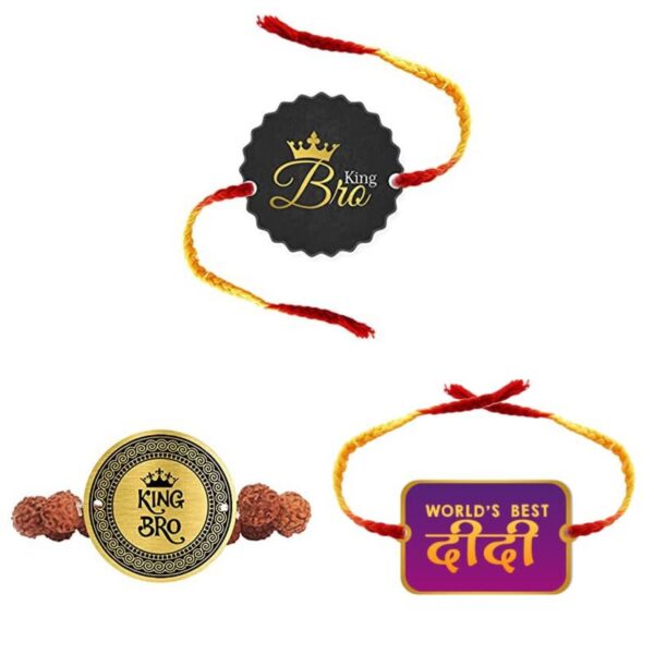 Printed Acrylic Kids Rakhi Set of 3 for Brother and Sister|Raskhabandhan Special