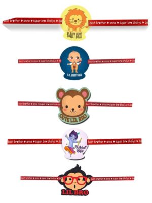 Printed Acrylic Rakhi Set of 5 for Brother |Raskhabandhan Special