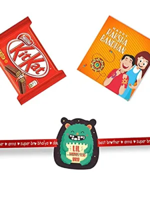 Lil Monster Bro Kids  Rakhi with Kitkat Chocolate  Gift Combo pack of 2