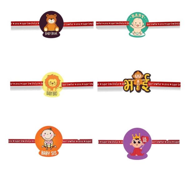 Printed Acrylic Rakhi Set of 6 for Brother & Sister|Raskhabandhan Special