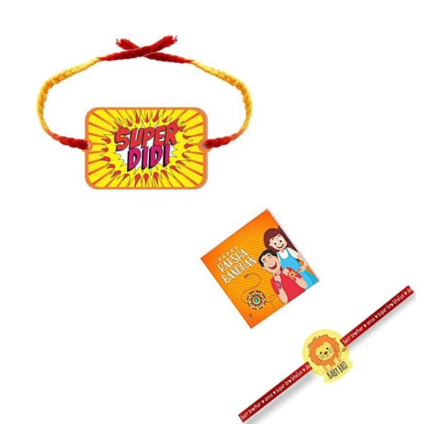 Printed Acrylic Kids Rakhi Set of 2 for Brother and Sister|Raskhabandhan Special