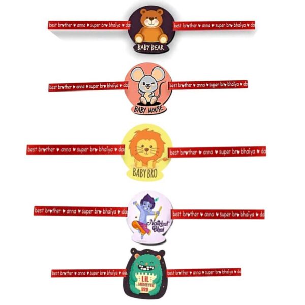 Printed Acrylic Rakhi Set of 5 for Brother |Raskhabandhan Special