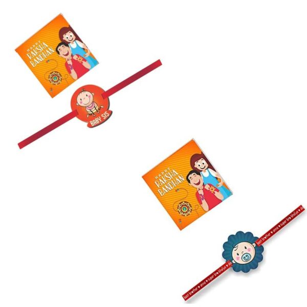 Printed Acrylic Kids Rakhi Set of 2 for Brother and Sister|Raskhabandhan Special