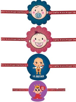 Printed Acrylic Rakhi Set of 4 for Brother & Sister|Raskhabandhan Special