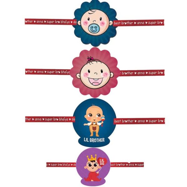 Printed Acrylic Rakhi Set of 4 for Brother & Sister|Raskhabandhan Special