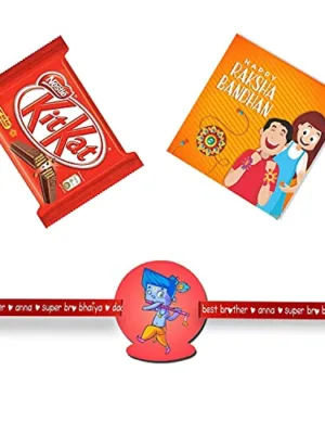 Lil Krishna Kids Rakhi with Kitkat Chocolate  Gift Combo pack of 2