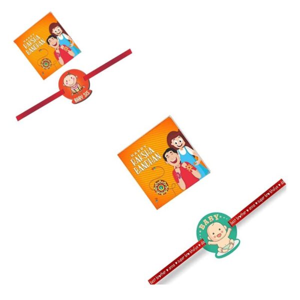 Printed Acrylic Kids Rakhi Set of 2 for Brother and Sister|Raskhabandhan Special