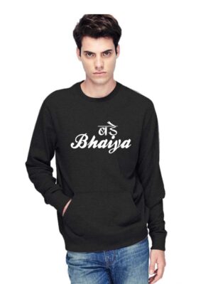 TheYaYaCafe Yaya Cafe Bade Bhaiya Printed Round Neck Men Sweatshirt, Brother, Birthday Gifts for Brother Birthday Rakhi