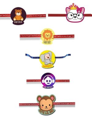Printed Acrylic Rakhi Set of 6 for Brother & Sister|Raskhabandhan Special
