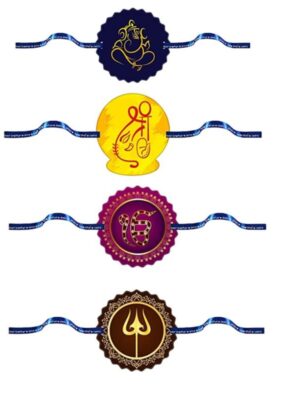 Printed Religious Rakhi Set of 4 |Raskhabandhan Special