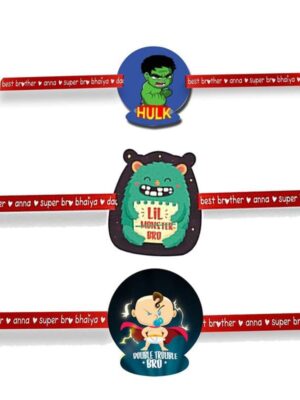 Printed Acrylic Kid Rakhi Set of 3 for Brother |Raskhabandhan Special