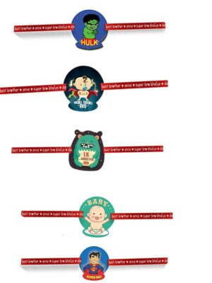 Printed Acrylic Rakhi Set of 5 for Brother |Raskhabandhan Special