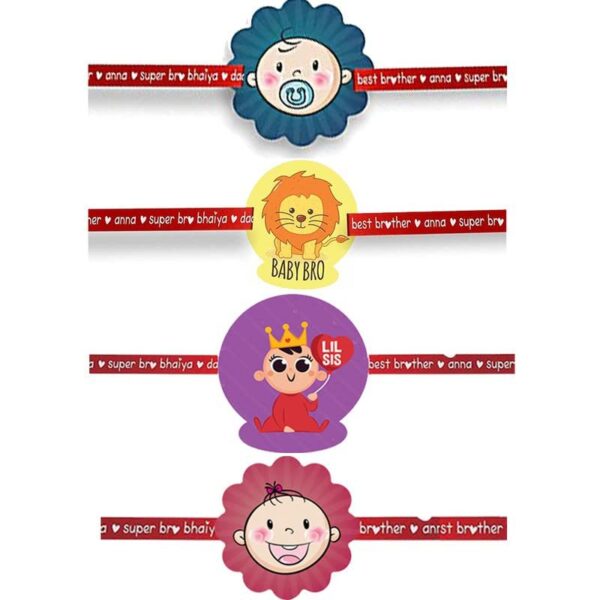 Printed Acrylic Rakhi Set of 4 for Brother & Sister|Raskhabandhan Special