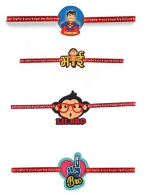 Printed Acrylic Rakhi Set of 4 for Brother |Raskhabandhan Special