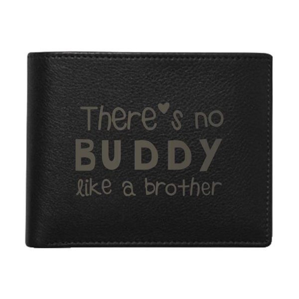 Buddy Brother Engraved Leather Wallet