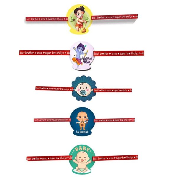 Printed Acrylic Rakhi Set of 5 for Brother |Raskhabandhan Special