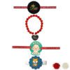 King Bro & Queen Bhabhi  Family Rakhi with Baby Kids  rakhi  &  Ribbon Combo pack of 3