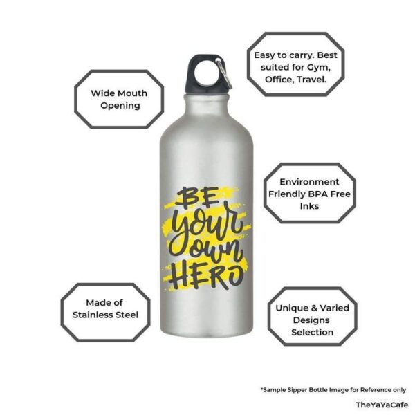 TheYaYaCafe Customizable/Personalised Sipper Water Bottle, Leak Proof, for School, Gym, Home, Office 600 ML - Birthday, Return