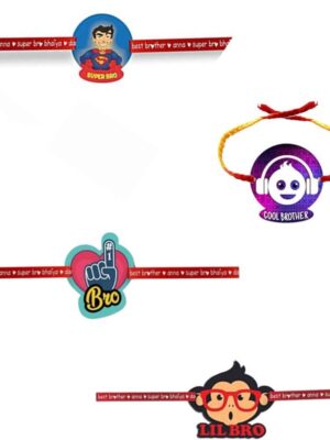 Printed Acrylic Rakhi Set of 4 for Brother |Raskhabandhan Special
