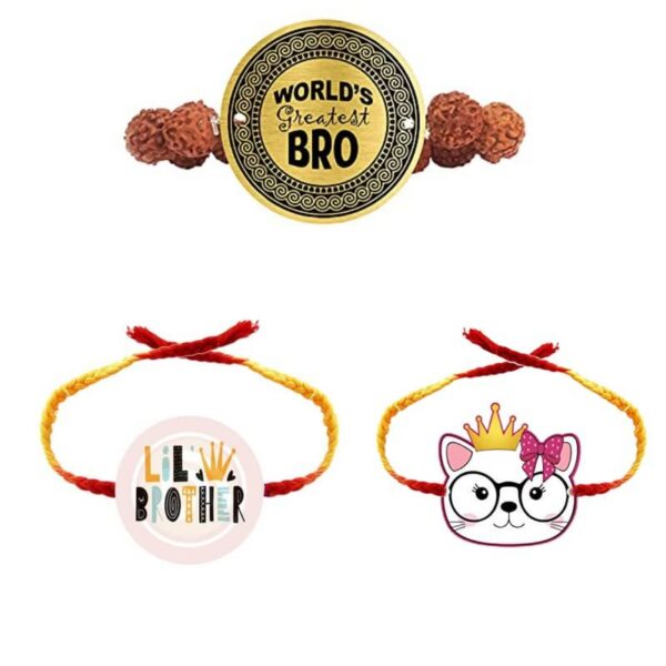 Printed Acrylic Kids Rakhi Set of 3 for Brother and Sister|Raskhabandhan Special