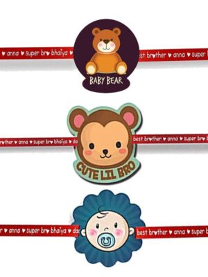 Printed Acrylic Kid Rakhi Set of 3 for Brother |Raskhabandhan Special