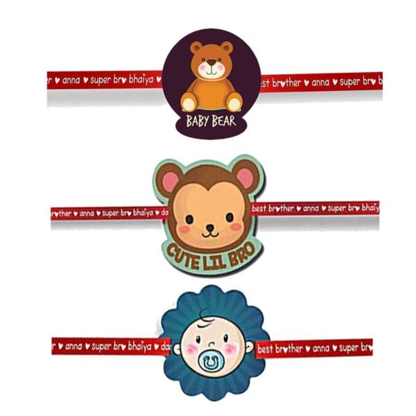 Printed Acrylic Kid Rakhi Set of 3 for Brother |Raskhabandhan Special