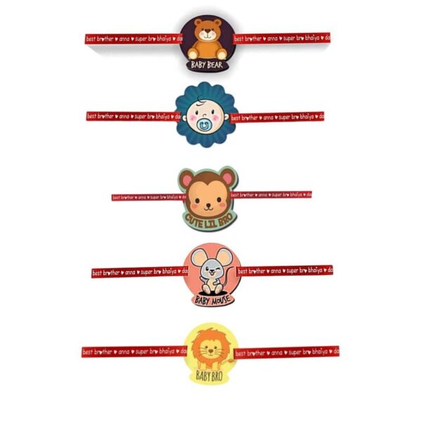Printed Acrylic Rakhi Set of 5 for Brother |Raskhabandhan Special