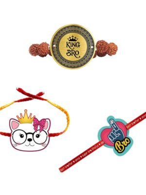 Printed Acrylic Kids Rakhi Set of 3 for Brother and Sister|Raskhabandhan Special