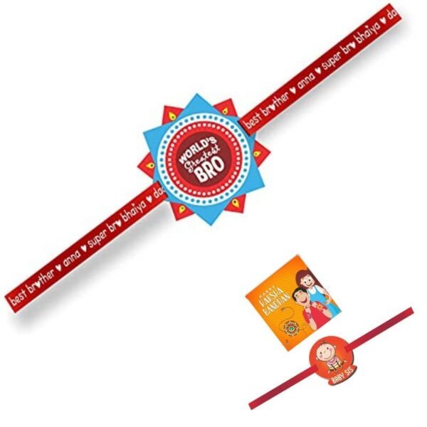Printed Acrylic Kids Rakhi Set of 2 for Brother and Sister|Raskhabandhan Special