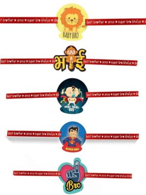 Printed Acrylic Rakhi Set of 5 for Brother |Raskhabandhan Special
