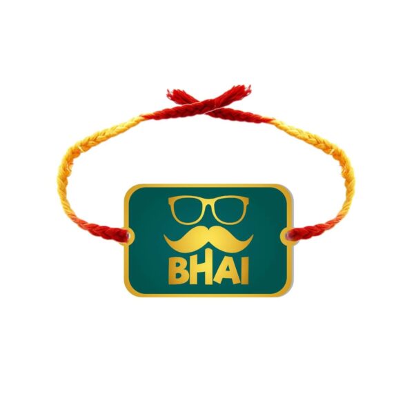 Moustache Bro Kids Rakhi with Anjeer Burfi Burfi Sweets   Gift Combo of - 2