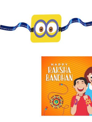 Yellow  Minion Kids Rakhi for  Little  Brother