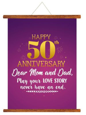 YaYa cafe™ 50th Anniversary Gifts for Parents, Mom Dad Scroll Greeting Card Poster Unending Love Story- 18×24 inches