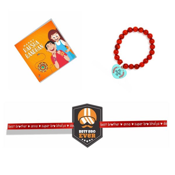 Best Bro Ever & Best Bhabhi Ever  Beads Rakhi Combo Set of 2