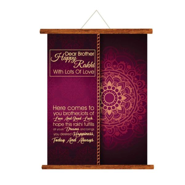 YaYa cafe Birthday Rakhi Scroll Greeting Card for Brother Happy Birthday Rakhi with Lots of Love - 24 x 32 inches