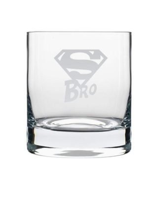 TheYaYaCafe Yaya Cafe™ Birthday Rakhi Gifts for Brother, Super Bro Whiskey Glass Stelvio, with Coaster - 325 ML