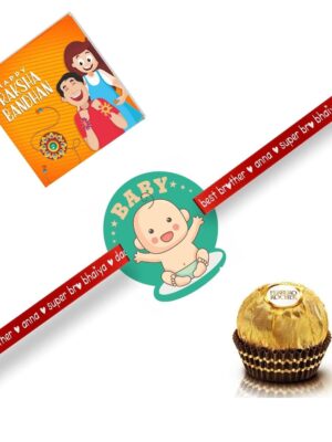 TheYaYaCafe Rakhi Gifts Combo for Brother Ferrero Rocher (Pack Of 4 Pieces) with Baby Boy Kid Rakhi