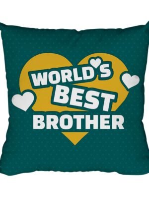 Yaya Cafe Rakhi Birthday Gift for Worlds Best Brother Cushion Cover 24X24 Inches
